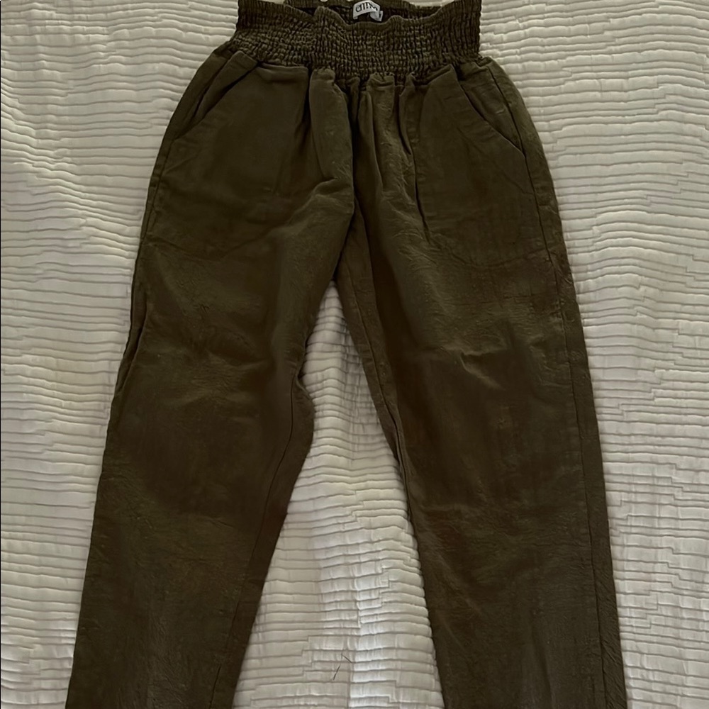 Emme Olive Green Maternity Pants